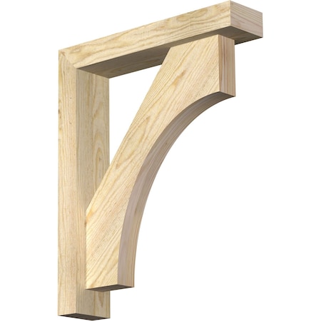 Ekena Millwork Westlake Block Rough Sawn Bracket w/ Offset Brace, Douglas Fir, 4"W x 18"D x 22"H BKT0402X18X22WTL05RDF